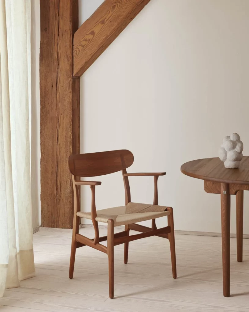 CH26 eetkamerstoel van Hans J. Wegner – handgeweven zitting, Carl Hansen & Søn