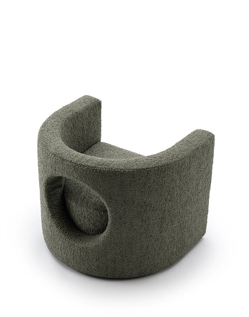 Gallotti & Radice H2O Lounge draaifauteuil in luxe stof of leder – ontwerp Studiopepe – inclusief kussen – verkrijgbaar bij Nuances Leuven.