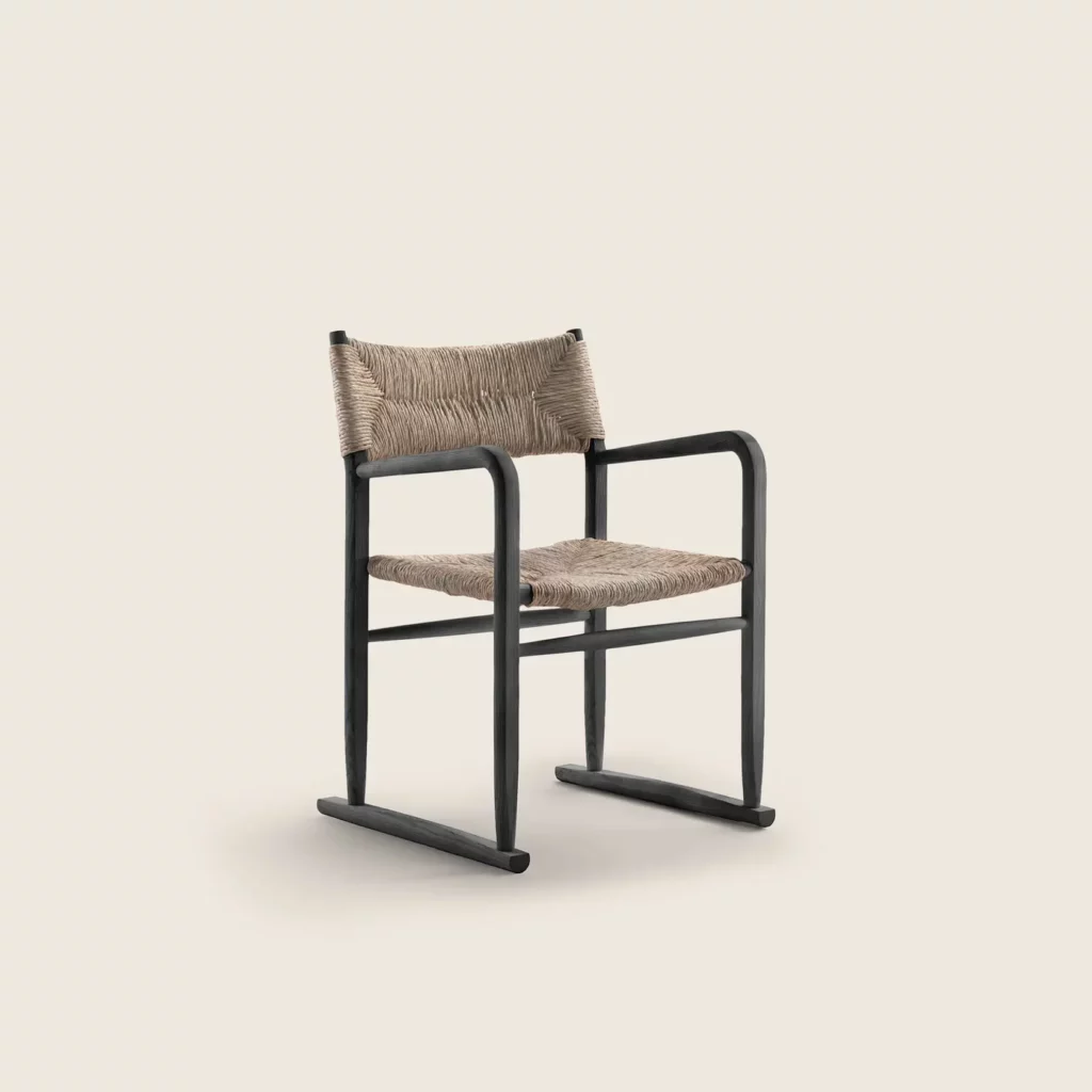 Flexform Kim stoel bij Nuances Leuven – designstoel in massief hout met gevlochten koord, ontwerp Antonio Citterio